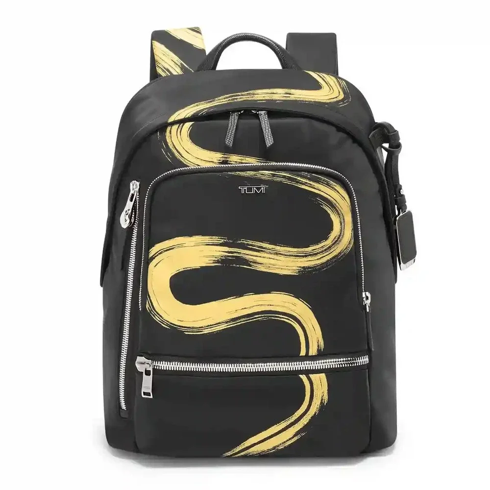NWT Tumi Blk Voyageur Halsey 14.5 in Gold Sroke Backpack Carry On Laptop Travel